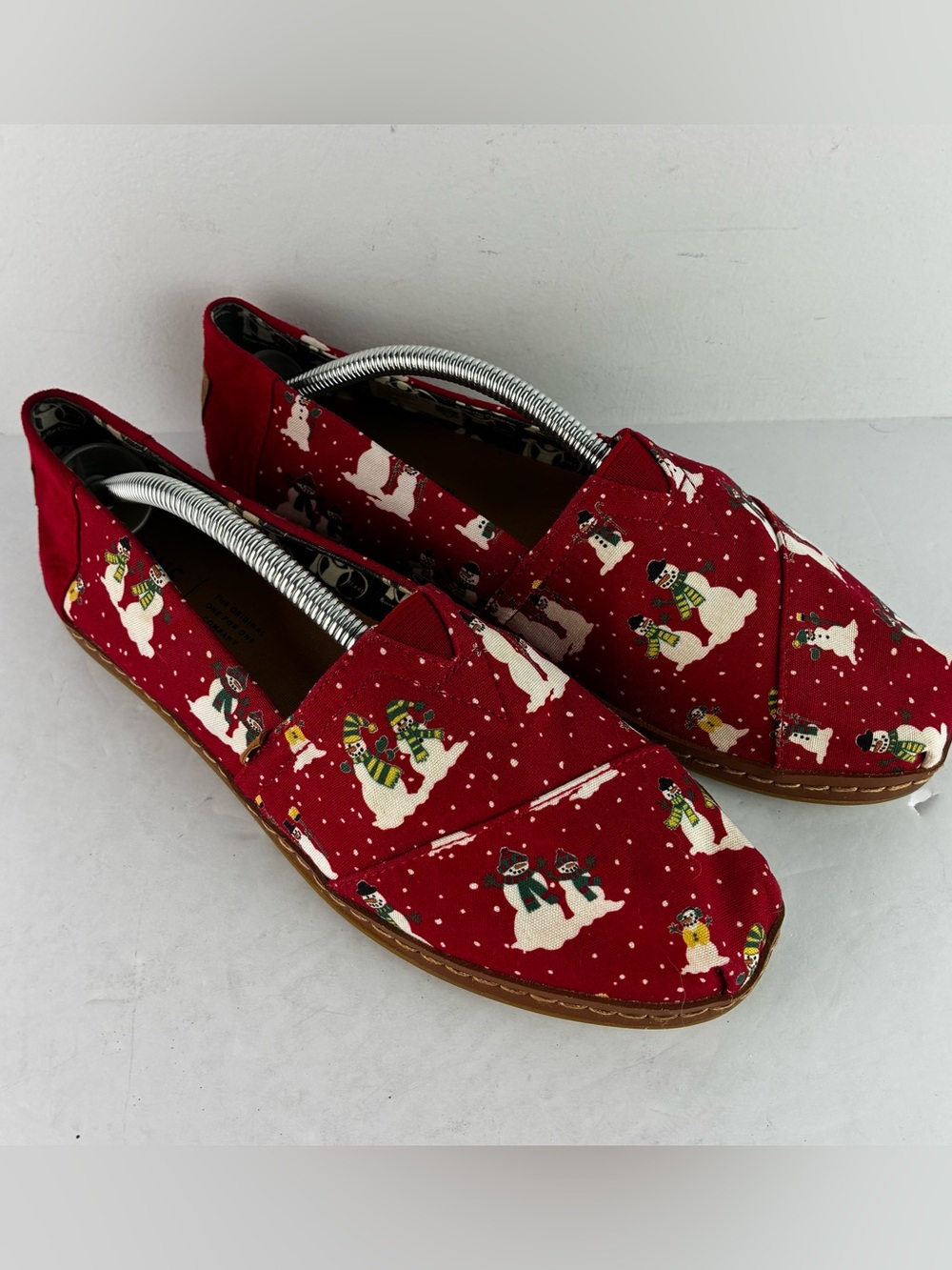 Toms Christmas Print Theme Canvas Flats
